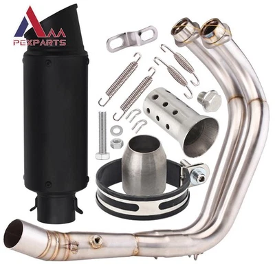 Exhaust Front Link Pipe Muffler Tips DB Killer Slip For 2014-22 Yamaha MT07 FZ07 — 第 1/4 张图片