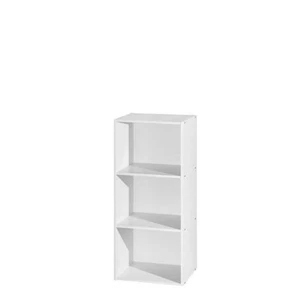 3-Shelf, 36 in. H White Wooden Bookcase - Picture 1 of 4