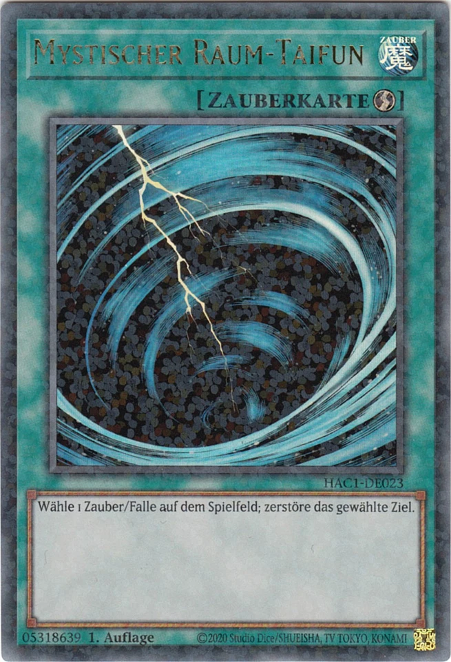 YU-GI-OH, MYSTISCHER RAUM-TAIFUN, DT-UR, HAC1-DE023, 1. Auflage, TOP - Bild 1 von 1