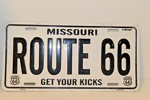 Vintage Missouri Route 66" Get Your Kicks" 1998 Novelty License Plate/ Metal/ Em - Picture 1 of 4