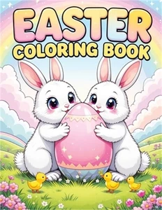 Easter Coloring Book: Cute Easy and Simple Springtime Designs for Kids Featuring - Picture 1 of 1