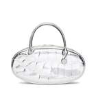 Nwt Hayward Pill Box Bag In Silver Mirror Embossed Vegan Leather Purse