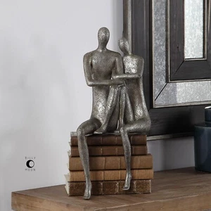 COURTSHIP FIGURINE XL 19" TEXTURED POROUS FINISH MODERN ART SCULPTURE STATUE - Picture 1 of 5