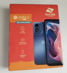 Boost Mobile Moto G Play 2024, 64GB, Blue Prepaid Smartphone NEW SEALED - Picture 1 of 6