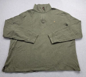 Suéter Polo Ralph Lauren Para Hombres 2XL Verde Oliva Estate Costilla Cuarto Cremallera Pullover - Imagen 1 de 8