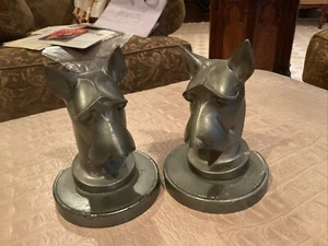Art Deco SCOTTISH TERRIER Buchstützen Vintage Statue Figur Kunst Hund - Bild 1 von 4