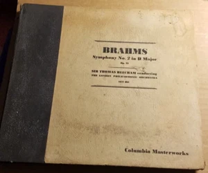 78RPM 12" Columbia Set 265 4 of 5 records Brahms Beecham London, CRACKS, EX E- - Imagen 1 de 22