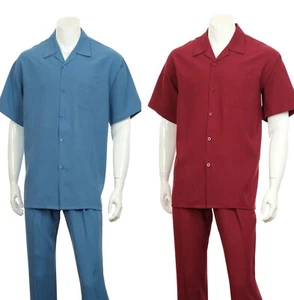 Juego de 2 piezas para hombre traje de caminar poliéster diseño liso por Fotino Landi M2975 - Imagen 1 de 11