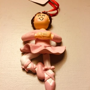 Ornament Central Pink Ballerina Ornament OC-011-FBR Brown Hair - Picture 1 of 2
