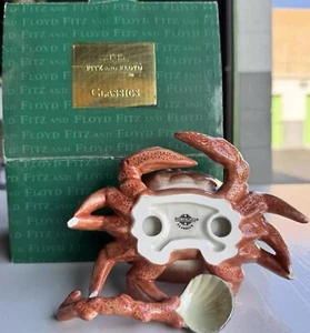NUEVO EN CAJA IMPECABLE Impresionante CANGREJO DE CERÁMICA FITZ FLOYD 🦀 SALSA DE INMERSIÓN TAZÓN PLATO CUCHARA CON CÁSCARA - Imagen 1 de 3