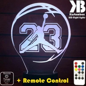 JORDAN AIR 23 BASKETBALL NBA 3D LED Night Light 7 Colour Change Room Lamp  - Picture 1 of 12