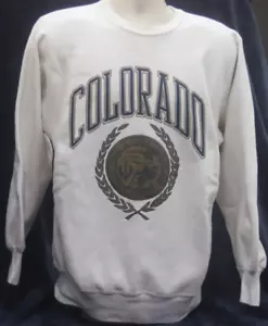 University of Colorado White Sweatshirt with Logo Vintage MVP Size Medium - Picture 1 of 7