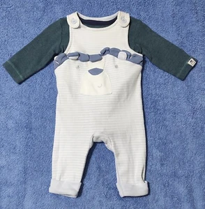 MOTHERCARE Baby Boy Dungarees Outfit 0-3m Up To 10lbs/4.5kg - Picture 1 of 7