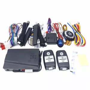 Car Keyless Entry Engine Start Alarm System One-button Remote Starter Stop Kit - Picture 1 of 17