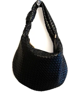 Bolso grande Melie Bianco Brigitte reciclado vegano tejido nudo negro - Imagen 1 de 14