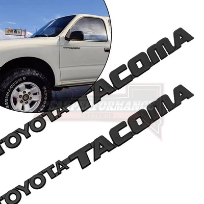 Fender Door Emblem For Tacoma 1995-2004 Left Right Badge Black Matte 3D Sticker - Image 1 of 4