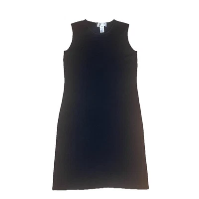 Vestido Vintage Talbots 100 Lana Merino Negro Sin Mangas Clásico Minimalista Mediano Foto 1 de 4