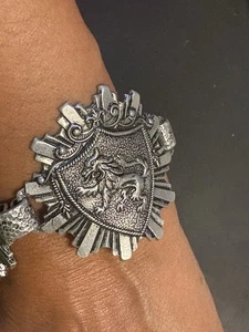 Aluminium Schild mit Löwe Gliederarmband Mittelalter - Bild 1 von 20