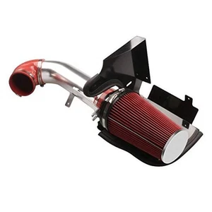  Tubo plateado de admisión de aire frío de 4 pulgadas + protector térmico para 1999-2006 plateado y rojo - Imagen 1 de 8