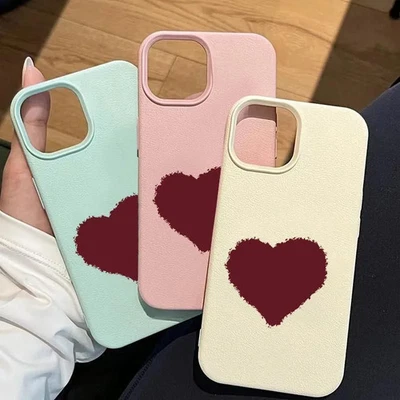 Red Pattern Silicone Soft Phone Case Compatible with iPhone 17 16 15 14 13 12 Pr - Image 1 of 4