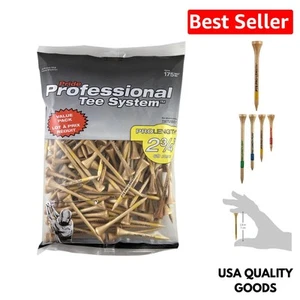 Eco-Friendly 2-3/4 Inch Wooden Golf Tee with Color Indicator - PGA Tour Style - Picture 1 of 12