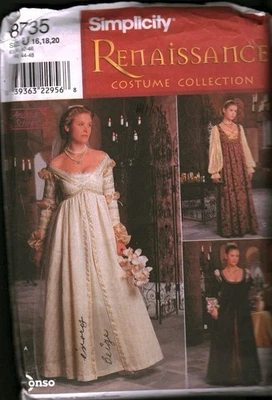 8735 Simplicity Pattern Misses Halloween Costume Medieval Renaissance Dress 20 - Image 1 of 2