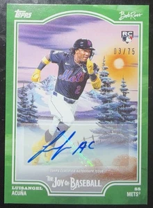2025 Topps x Bob Ross The Joy Of Baseball Luisangel Acuna RC /75 SAP GREEN AUTO - Picture 1 of 2