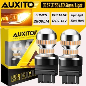 AUXITO Ámbar 3157 3156 T25 LED Señal de giro Luz de estacionamiento Intermitente Bombillas de esquina 5H - Imagen 1 de 22