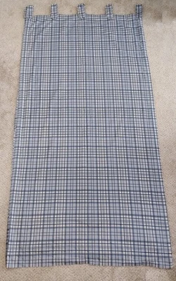 Curtain Panels Drapes Set of 2 Quality Band Name Cotton Blue Plaid 40 x 80 - Image 1 of 4