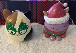 Squish mellow Christmas Ornaments Set Of 2 Octopus’s And Cat Excellent - Picture 1 of 4