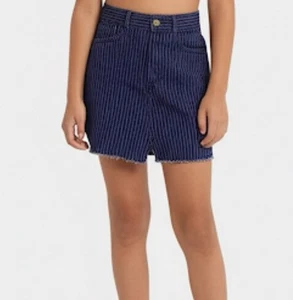 DIL) Gitano Girls Jean Shorts Girls 11-12 Striped High Waist Blue - Picture 1 of 9
