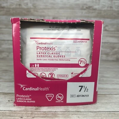 Luvas cirúrgicas clássicas de látex Protexis Cardinal Health tamanho: 7,5 ABERTO *Veja a data* - Imagem 1 de 4
