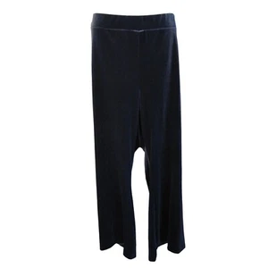 Lane Bryant NEW 22 22W Bluish Gray Velour Pull On Flare Pants Mid-Rise Stretch N - Picture 1 of 5
