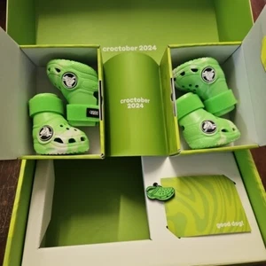 Limited Edition Crocs Pet Boots Croctober 2024 Green Slime Size M - Picture 1 of 2
