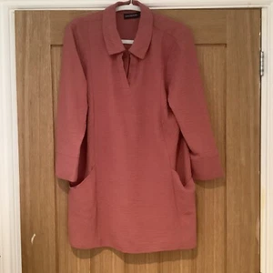 LINA LEONARD V-Neck Collar Crinkle Top with Pockets Size Peach Colour. Size M. - Picture 1 of 4