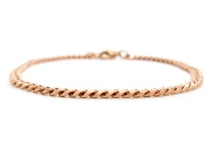 Para mujer cadena delgada ajuste cómodo eslabón acera tobillo enchapado en oro rosa 18K joyería - Imagen 1 de 5