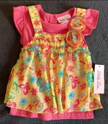 Camisa 18 Meses Nuevo Niñas Little Lass Top Floral Estampado Mariposa Conjunto Bebé Foto 1 de 4