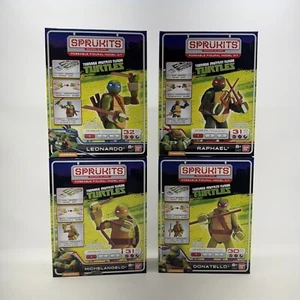 Bandai Sprukits Teenage Mutant Ninja Turtles COMPLETE set of 4 model figures NEW - Picture 1 of 6