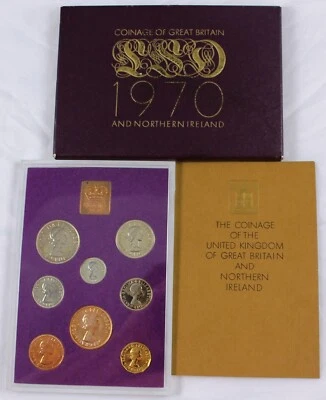 1970 GREAT BRITAIN  UK - OFFICIAL PROOF SET (8) w COA - LAST PRE-DECIMAL COINS - Image 1 of 4