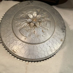 Vintage Forman Ice Bucket Hammered Aluminum Wot Floral Details/ Drink - Picture 1 of 7