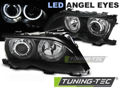 Angeleyes Scheinwerfer BMW E46 Limousine LED Ringe weiß Bj.9.2001-3.2005 Schwarz - Bild 1 von 3
