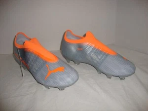 New Puma 106738-01 Ultra 3.4 FG/AG JR Youth Laceles Soccer Cleats Size 6C Silver - Picture 1 of 9