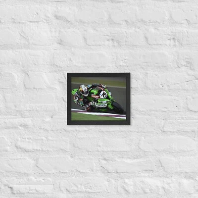 Póster con marco de arrastre de rodilla de carreras ZX10 - variedad de tamaños Foto 1 de 4