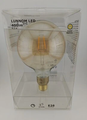 Ikea Lunnom LED Bulb E26 400 Lumen Globe Glass New LED1633G5 - Image 1 of 4