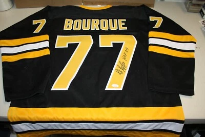 RAY BOURQUE #77 Sewn Stitched Autographed Custom BOSTON BRUINS JERSEY W/HOF JSA - Image 1 of 2