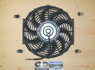 VENTILATORE MOTORSPORT 80W universale ***NUOVO*** soffiato 28cm 10" ventola 12 Volt aspirazione - Immagine 1 di 4