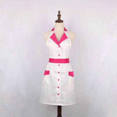 Mujeres Delantal Solapa Bolsillo Camarera Mucama Florista Uniforme Juegos con disfraces Vestido Elegante Limpio Foto 1 de 4