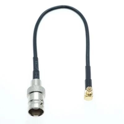BNC Female Jack to MCX Plug Male Right Angle RA RF Pigtail RG174 Jumper Cable - Image 1 of 4
