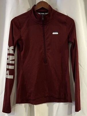 Camisa Pullover ROSA Victoria’s Secret Granate Talla XS Cremallera Logo Manga Larga Foto 1 de 4