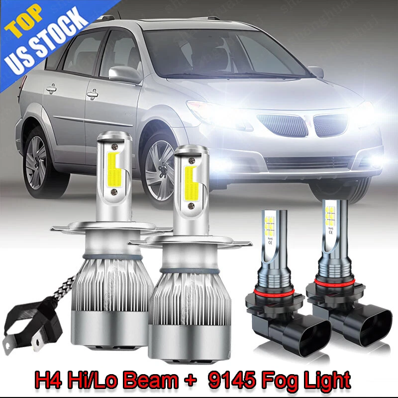 For Pontiac Vibe 2003-2008 4X LED Headlight Kit High Low Beam Fog Light Bulbs Foto 1 de 4